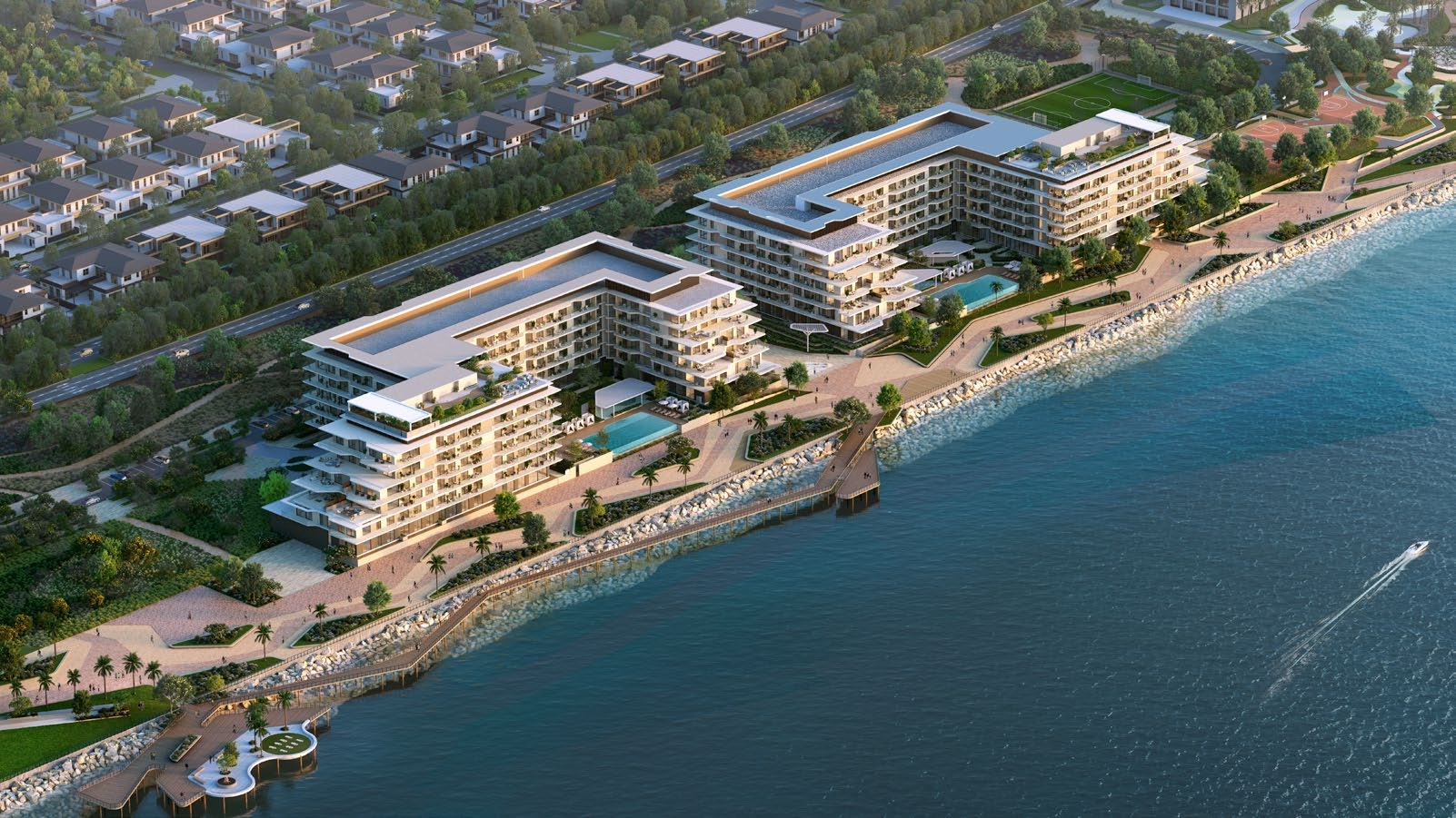 Private beach access and infinity pools Bashayer Residences